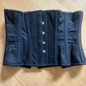 Orchard Corset Cotton Modern Underbust Corset Black, Size 24